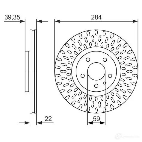 Тормозной диск BOSCH 0986479588 E1 90 R - 02C0339/0402 339806 BD1431