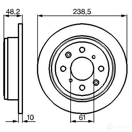 Тормозной диск BOSCH 338872 0986478350 BD29 0 FJIMW