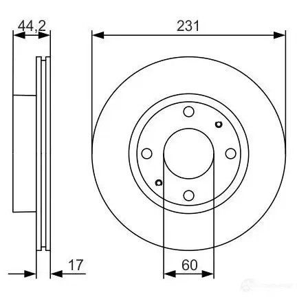 Тормозной диск BOSCH BD1758 E1 90R-02C0349/0290 340336 0986479r23