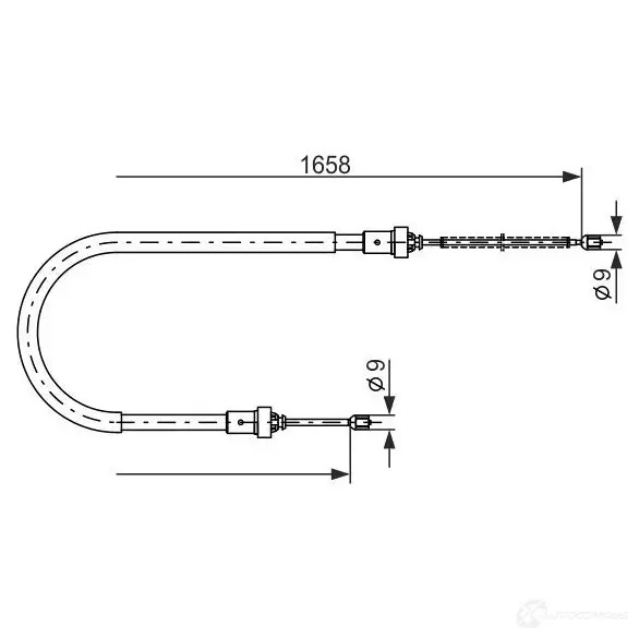 Трос ручника, стояночного тормоза BOSCH 3LR0091 B C1127 1987482234 355300