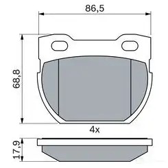 Тормозные колодки, комплект BOSCH NVT7 U9A 1437243577 0986424606