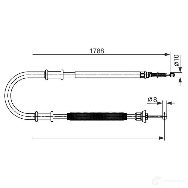 Трос ручника, стояночного тормоза BOSCH 1987482590 355598 BC2 590 LJW3UNF