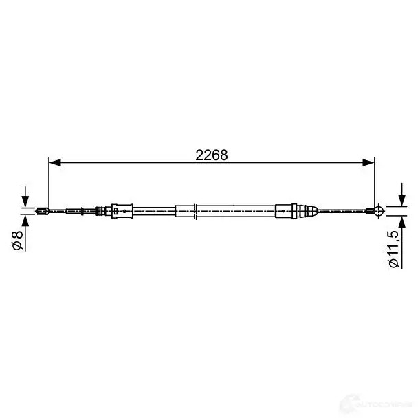 Трос ручника, стояночного тормоза BOSCH 1987482409 355456 9Q3R67P BC240 9