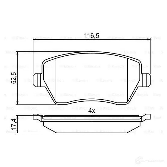 Тормозные колодки, комплект BOSCH 23973 BP2030 1193484294 0986494856
