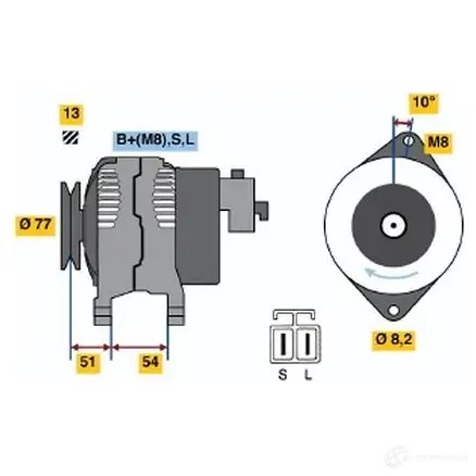 Генератор BOSCH TFIZBM 4 595 332963 0986045951