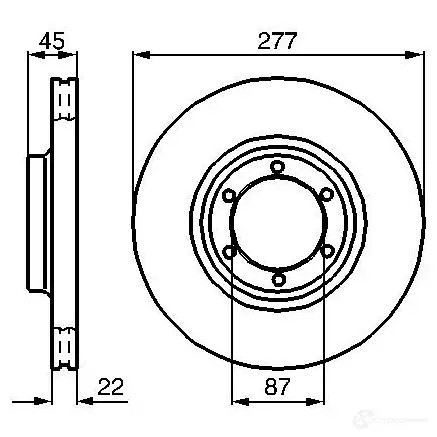 Тормозной диск BOSCH 0986478635 QG2W3 B D553 339076
