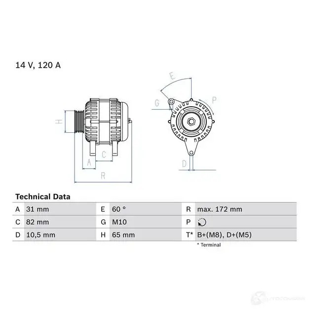 Генератор BOSCH 381 8 0986038180 1TSEHAO 332379