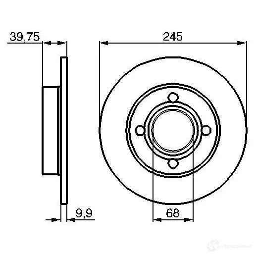Тормозной диск BOSCH 0986478216 HTV2LF BD17 1 338788