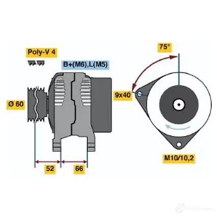 Генератор BOSCH 332892 WOPCH 0986045201 45 20