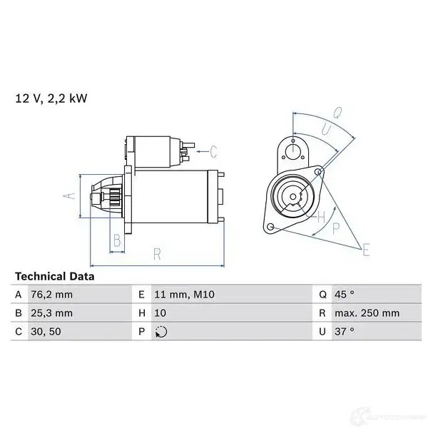 Стартер BOSCH 2 245 331664 0986022450 F0Z5QQ