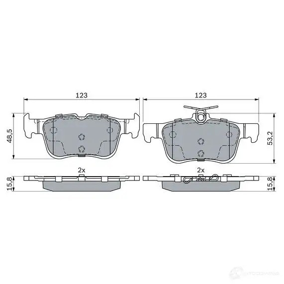Тормозные колодки, комплект BOSCH 7F9 9WR 1437314622 0986494888