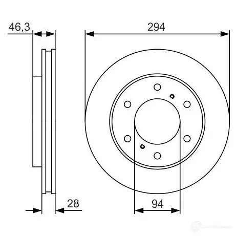 Тормозной диск BOSCH 340463 E1 90 R - 02C0074/0330 BD1950 0986479s63