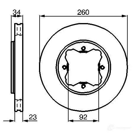 Тормозной диск BOSCH 4PBYE BD49 0 0986478568 339023