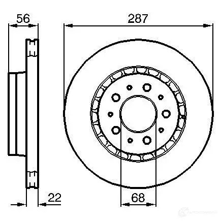 Тормозной диск BOSCH 0986478388 BD 324 GQ0JS3 338885