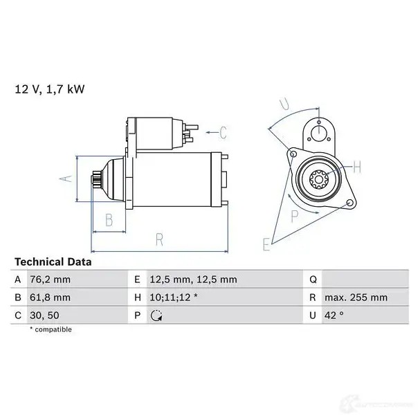 Стартер BOSCH BFESNC 0986020260 2 026 331531