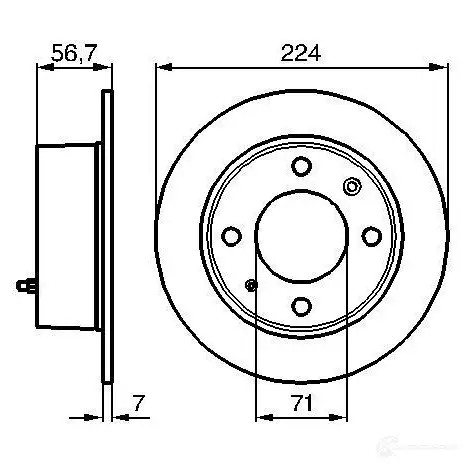 Тормозной диск BOSCH BD66 2 0986478749 CD1144 339158