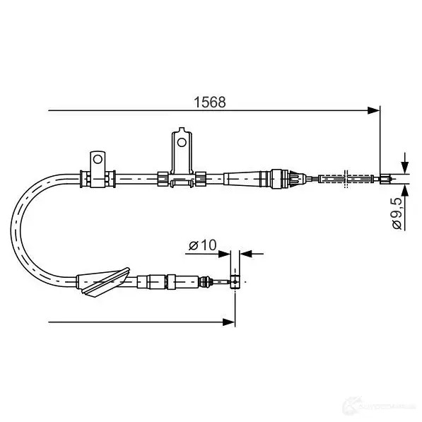 Трос ручника, стояночного тормоза BOSCH BC6 42 0EPOY 353893 1987477791