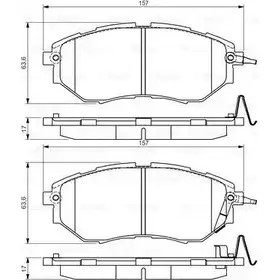 Тормозные колодки, дисковые, комплект Bosch BP1542 24222 0 986 495 156 342713