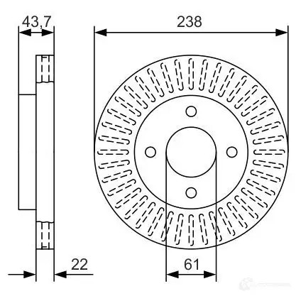 Тормозной диск BOSCH 340216 BD 2147 BD2147 0986479a87