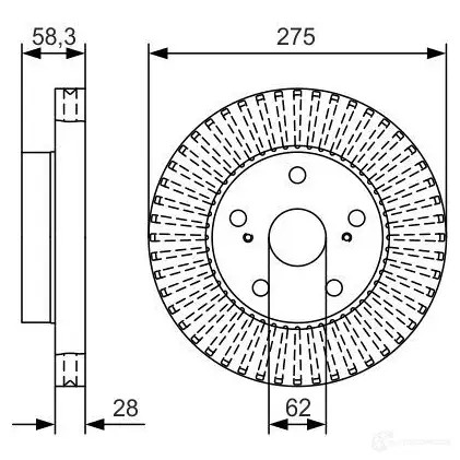 Тормозной диск BOSCH 484TB73 0986479a97 BD 2157 340226