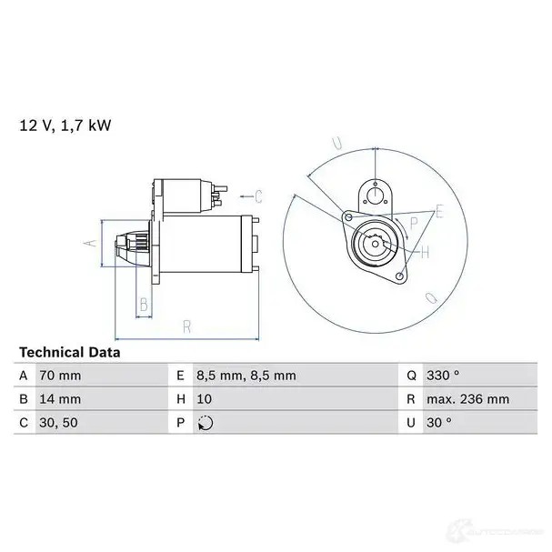 Стартер BOSCH 181 8 YVRM8P 331384 0986018180