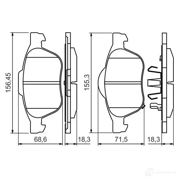 Тормозные колодки, комплект BOSCH 342452 BP1406 0986494485 24009