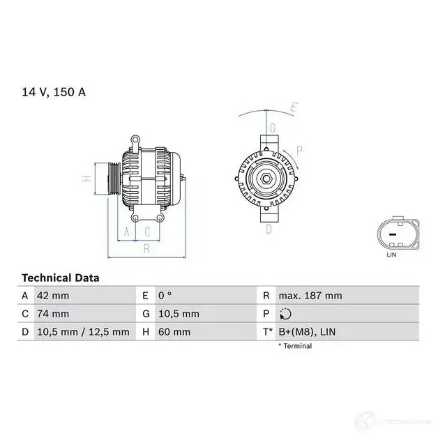 Генератор BOSCH 0986082330 071AYVL 8 233 333423