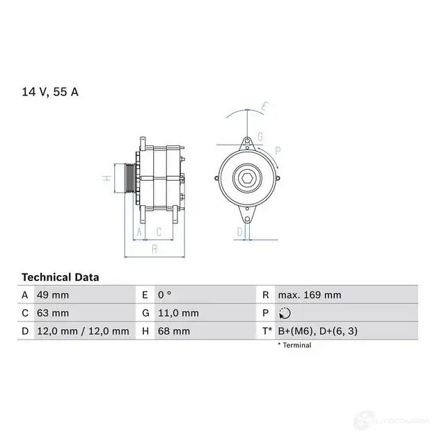 Генератор BOSCH 331979 309 7 0986030970 9YV7J