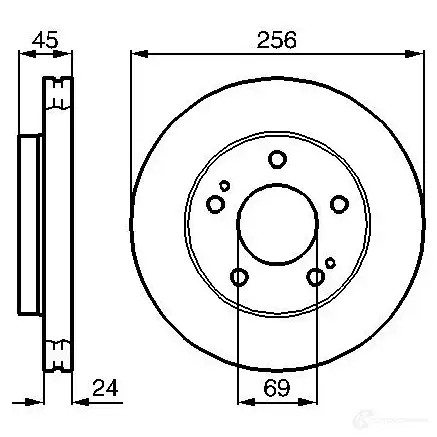 Тормозной диск BOSCH BD622 339130 0986478708 E1 90 R - 02C0074/0553