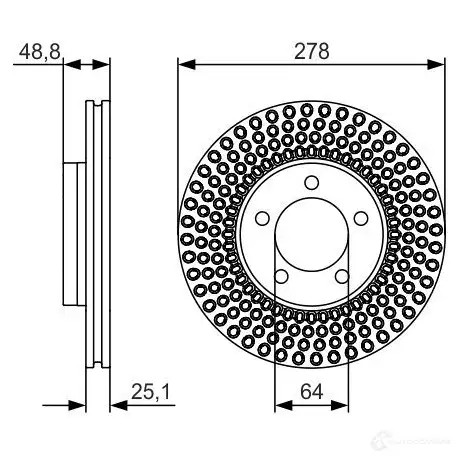 Тормозной диск BOSCH 0986479699 339907 MCHNE BD1 684