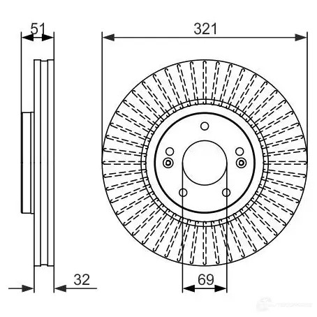 Тормозной диск BOSCH BD 1527 339900 0986479692 O6G7V
