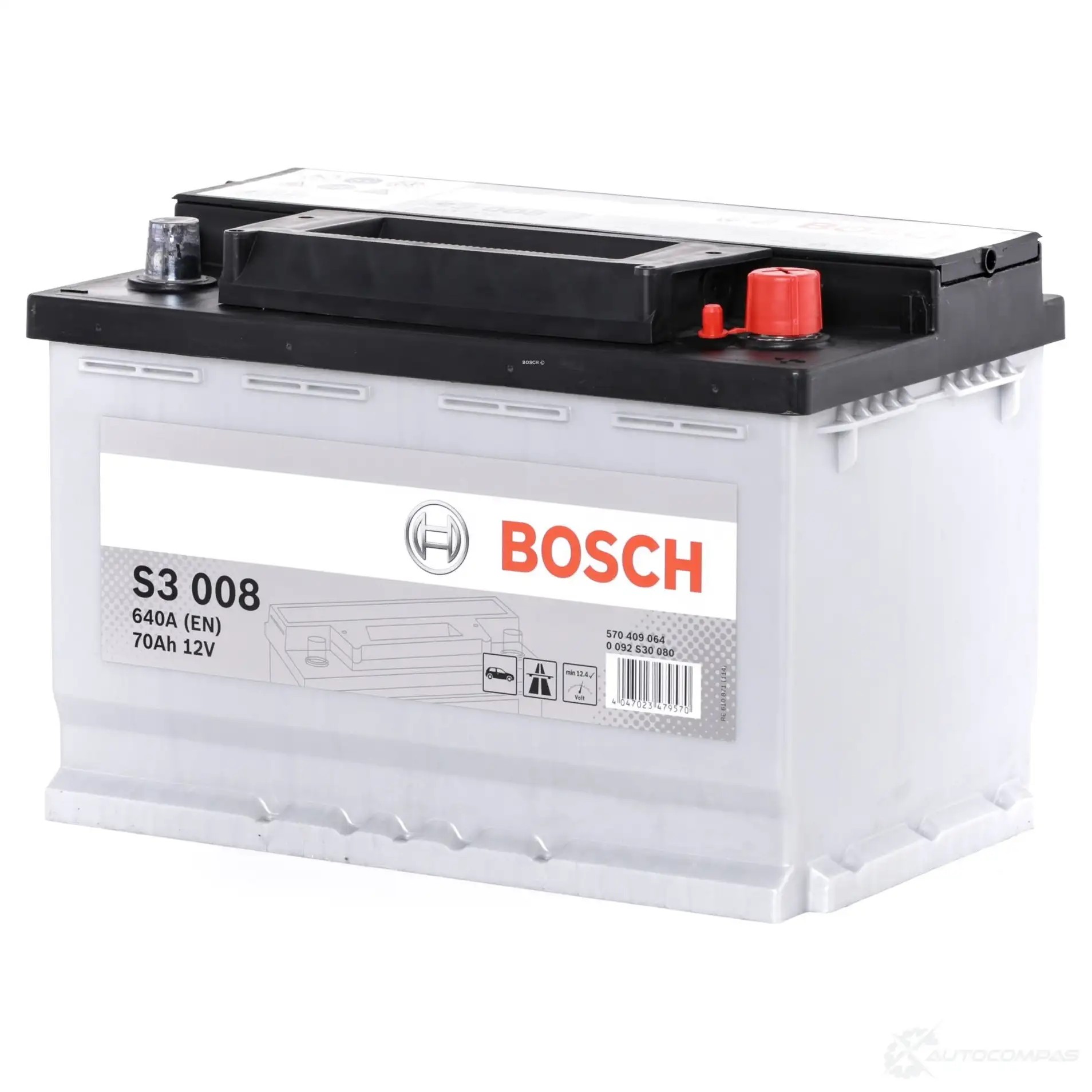 Аккумулятор 70 ач обратная 640 а 12 в Кальциевый [CA/CA] silver 278x175x190 BOSCH 12V 70Ah 640A 570 409 064 0092S30080 304079