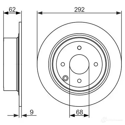 Тормозной диск BOSCH B D1572 0986479742 339948 QLWO58