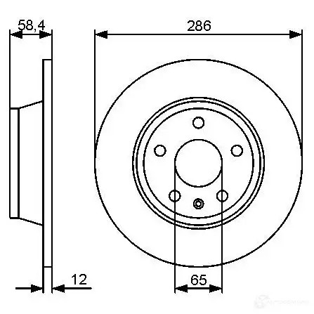 Тормозной диск BOSCH B D1288 0986479465 8CVAACI 339706