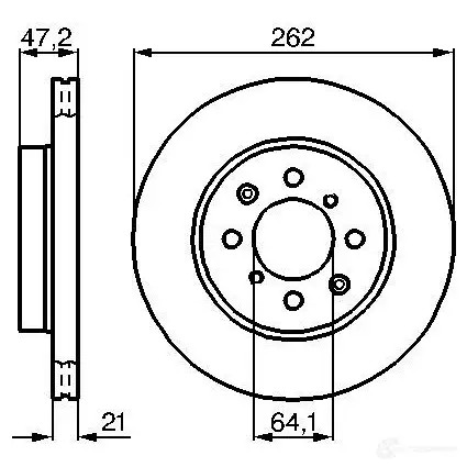 Тормозной диск BOSCH AY5F1 BD 573 0986478657 339094