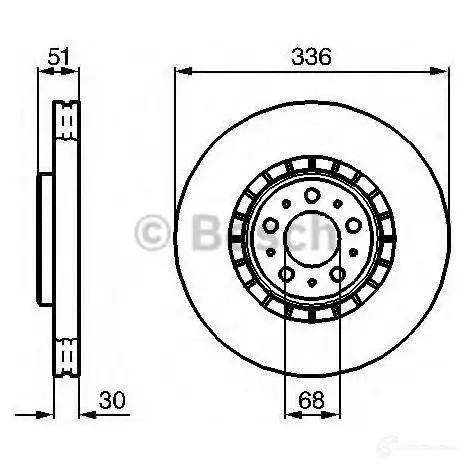 Тормозной диск BOSCH 0986479202 BD1070 339465 E1 90 R - 02C0381/0354