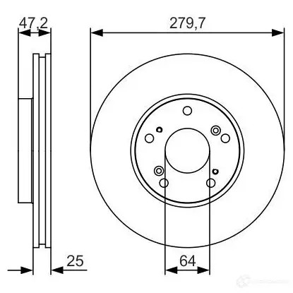 Тормозной диск BOSCH E1 90R-02C0349/0457 340478 BD1969 0986479s82
