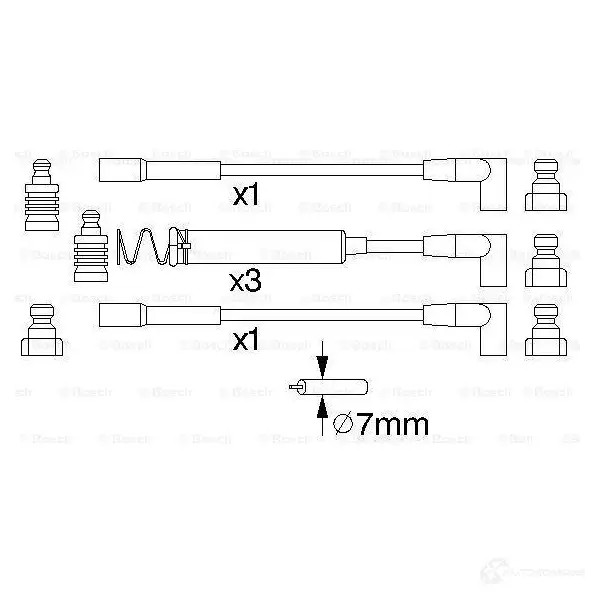 Высоковольтные провода зажигания, комплект BOSCH PI3J5C7 B 723 335517 0986356723
