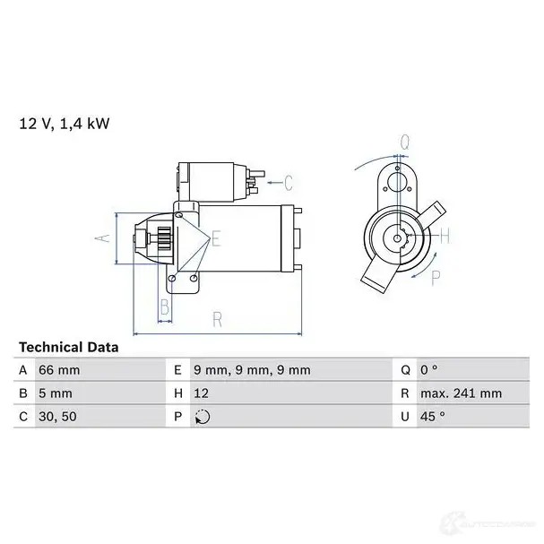 Стартер BOSCH 4V3IIGF 24 98 0986024980 331844