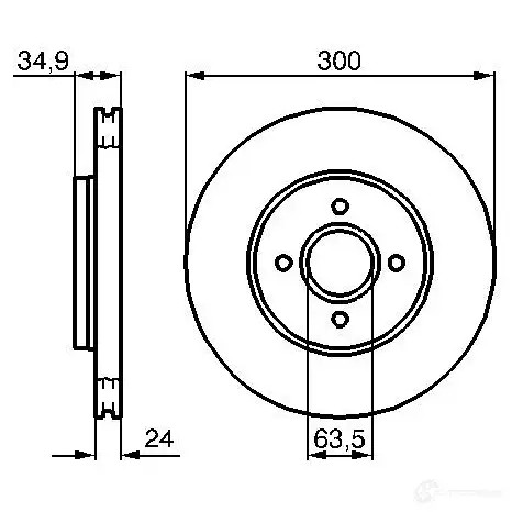 Тормозной диск BOSCH B D930 7WRIL 339333 0986479048