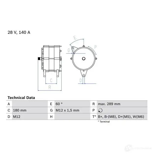 Генератор BOSCH 0986041640 332654 4 164 0OWZVPO