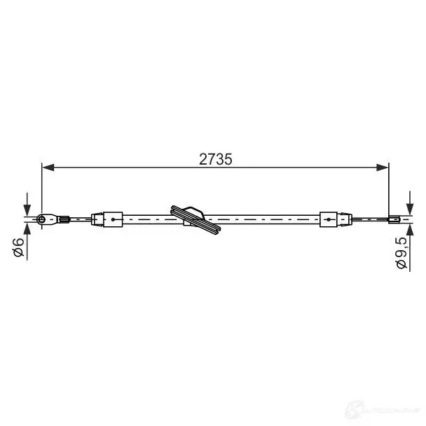 Трос ручника, стояночного тормоза BOSCH SFR5VA B C725 1987477845 353938