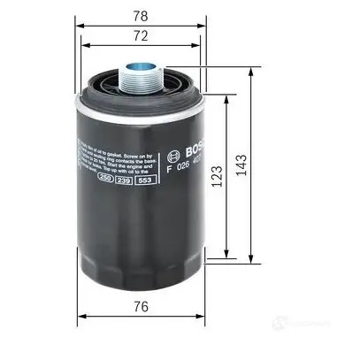 Масляный фильтр BOSCH P 7179 370669 f026407179 EU890O