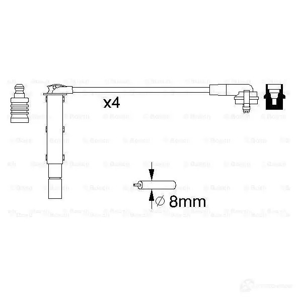 Высоковольтные провода зажигания, комплект BOSCH 335764 B 090 XL1XYRV 0986357090