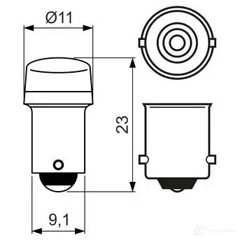 Лампа BA9S 1 Вт 12 В 4000K BOSCH XTRE K2H 1437245406 1987301514