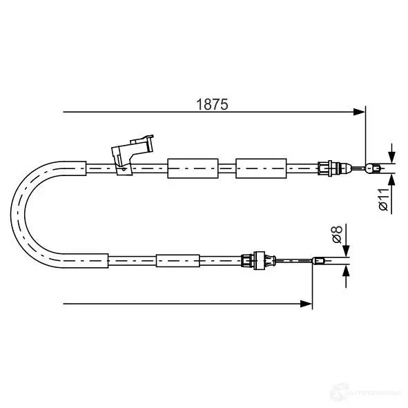 Трос ручника, стояночного тормоза BOSCH 355127 Z11XE9 BC95 1 1987482057