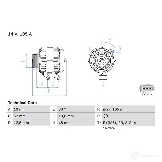 Генератор BOSCH 0986080440 804 4 S8S43 333279