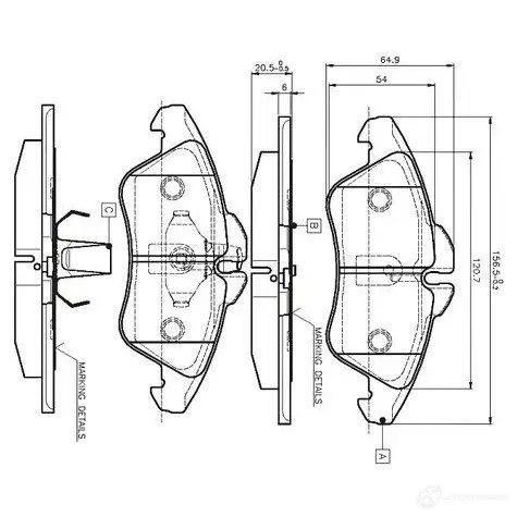 Тормозные колодки, комплект BOSCH D 950 7849 0986tb2030 D 950 7849 6016924