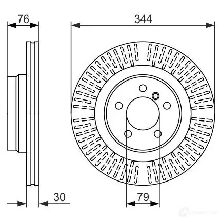 Тормозной диск BOSCH 339727 DR1EXV 0986479489 BD 1347