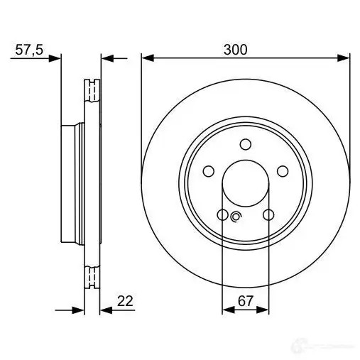 Тормозной диск BOSCH BD1305 E1 90 R -02C0359/0030 339656 0986479411